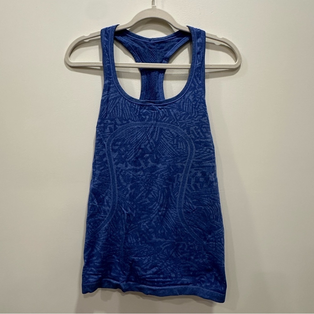 Lululemon Women's Swiftly Tech Racerback Heathered Harbor Blue Size 10 - Picture 2 of 9